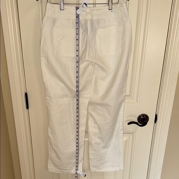 Lady Hathaway Pants Women's Wide Leg Cream Draw String Rolled Up Capris Sz 8x30 - Picture 7 of 12